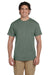 Hanes 5170 Mens EcoSmart Short Sleeve Crewneck T-Shirt Heather Green Front