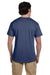 Hanes 5170 Mens EcoSmart Short Sleeve Crewneck T-Shirt Heather Navy Blue Back