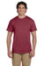 Hanes 5170 Mens EcoSmart Short Sleeve Crewneck T-Shirt Heather Red Front