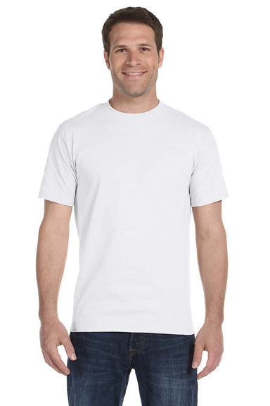 Hanes 5180 Mens Beefy-T Short Sleeve Crewneck T-Shirt White Front