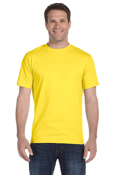 Hanes 5180 Mens Beefy-T Short Sleeve Crewneck T-Shirt Yellow Front