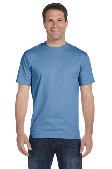 Hanes 5180 Mens Beefy-T Short Sleeve Crewneck T-Shirt Carolina Blue Front