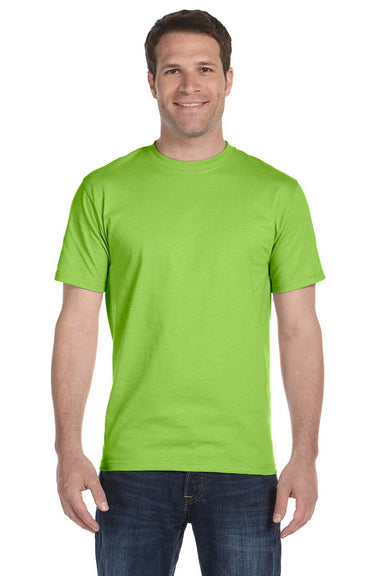 Hanes 5180 Mens Beefy-T Short Sleeve Crewneck T-Shirt Lime Green Front