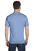 Hanes 5180 Mens Beefy-T Short Sleeve Crewneck T-Shirt Light Blue Back