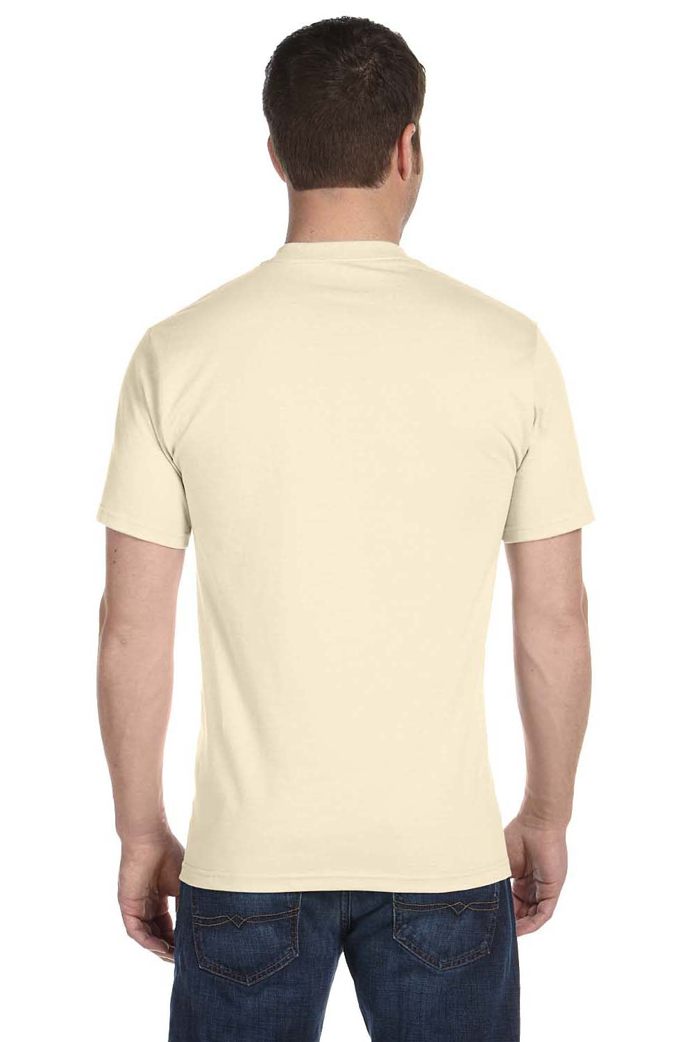 Hanes 5180 Mens Beefy-T Short Sleeve Crewneck T-Shirt Natural Back