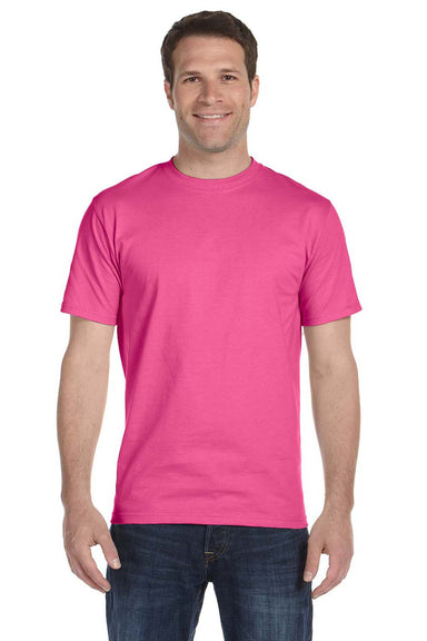 Hanes 5180 Mens Beefy-T Short Sleeve Crewneck T-Shirt Wow Pink Front