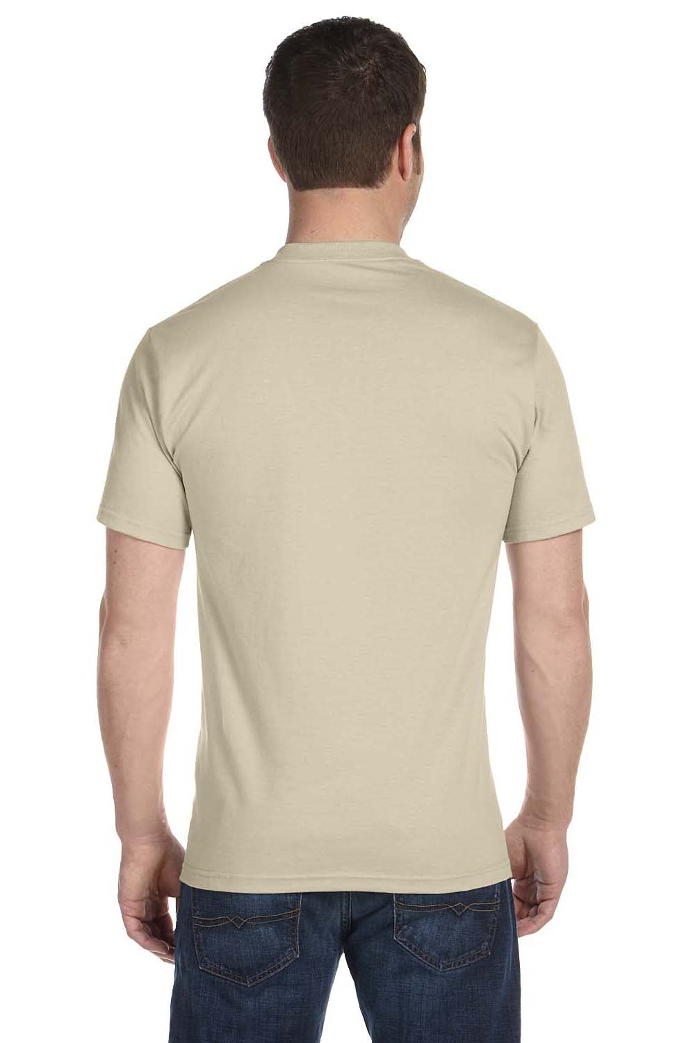 Hanes 5180 Mens Beefy-T Short Sleeve Crewneck T-Shirt Sand Brown Back