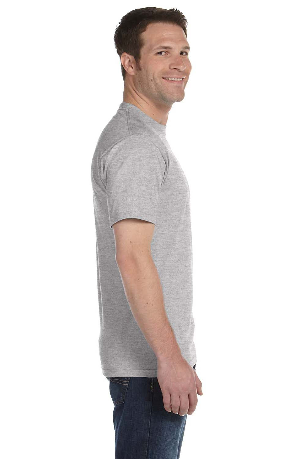 Hanes 5180 Mens Beefy-T Short Sleeve Crewneck T-Shirt Light Steel Grey Side