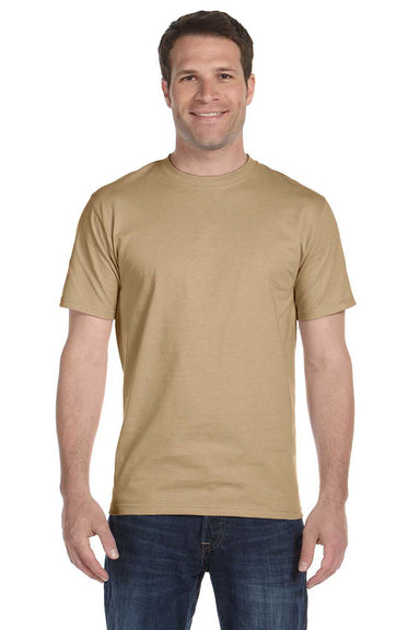 Hanes 5180 Mens Beefy-T Short Sleeve Crewneck T-Shirt Pebble Brown Front