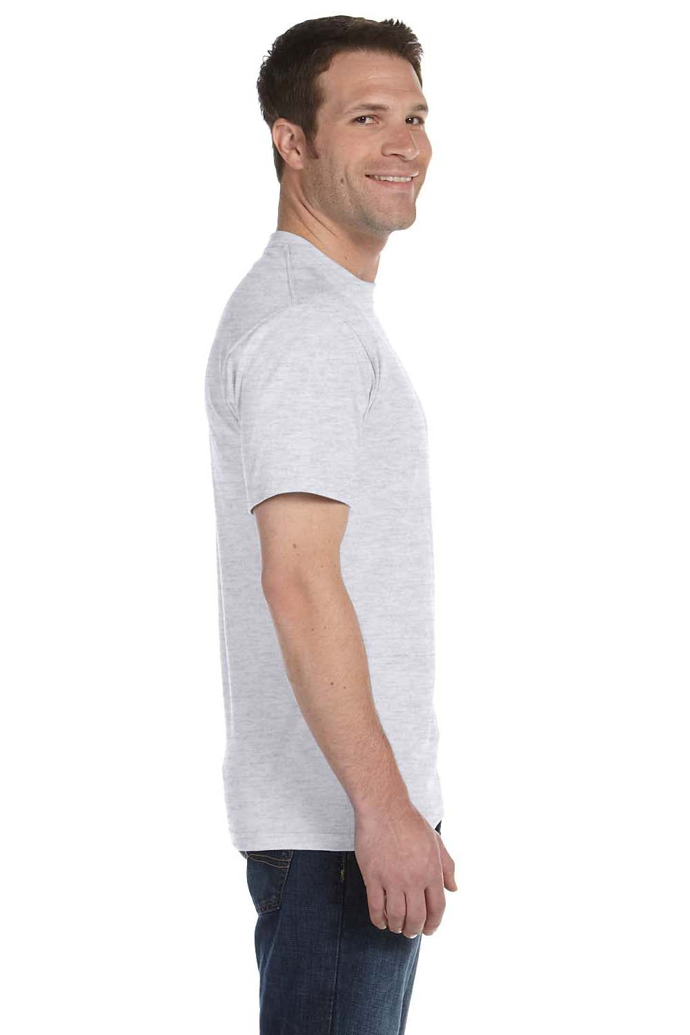 Hanes 5180 Mens Beefy-T Short Sleeve Crewneck T-Shirt Ash Grey Side