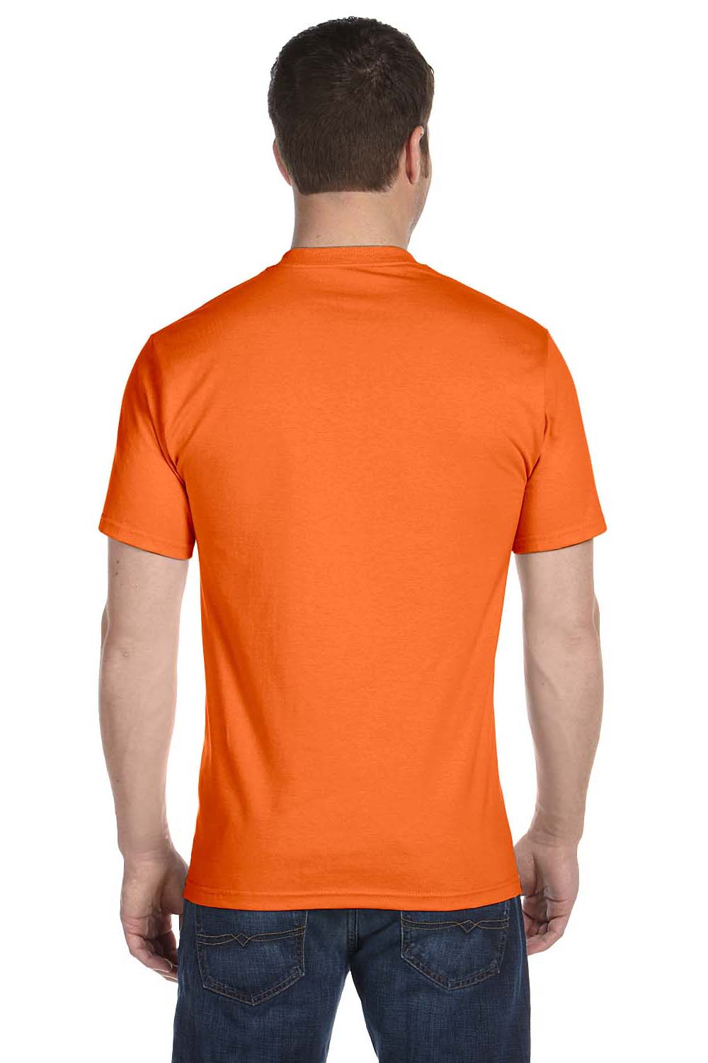 Hanes 5180 Mens Beefy-T Short Sleeve Crewneck T-Shirt Orange Back