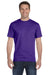 Hanes 5180 Mens Beefy-T Short Sleeve Crewneck T-Shirt Purple Front