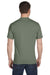 Hanes 5180 Mens Beefy-T Short Sleeve Crewneck T-Shirt Fatigue Green Back