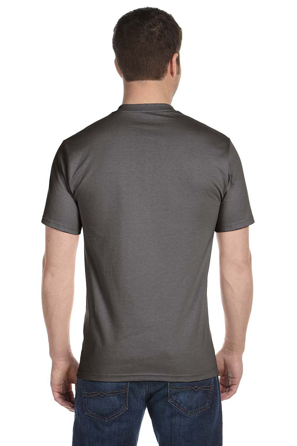 Hanes 5180 Mens Beefy-T Short Sleeve Crewneck T-Shirt Smoke Grey Back