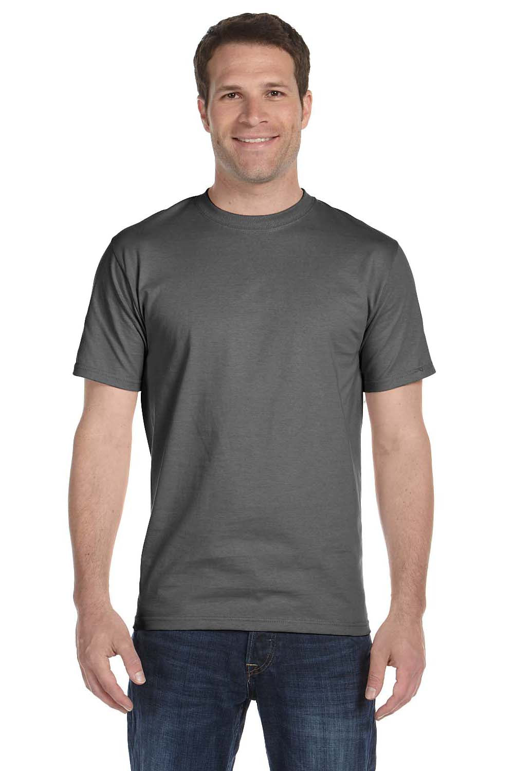 Hanes 5180 Mens Beefy-T Short Sleeve Crewneck T-Shirt Smoke Grey Front