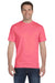 Hanes 5180 Mens Beefy-T Short Sleeve Crewneck T-Shirt Coral Pink Front