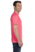 Hanes 5180 Mens Beefy-T Short Sleeve Crewneck T-Shirt Coral Pink Side