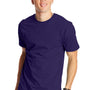 Hanes Mens Beefy-T Short Sleeve Crewneck T-Shirt - Grape Smash Purple