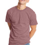 Hanes Mens Beefy-T Short Sleeve Crewneck T-Shirt - Heather Mauve - Closeout