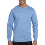 Hanes Mens Beefy-T Long Sleeve Crewneck T-Shirt - Light Blue