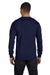 Hanes 5186 Mens Beefy-T Long Sleeve Crewneck T-Shirt Navy Blue Back