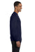 Hanes 5186 Mens Beefy-T Long Sleeve Crewneck T-Shirt Navy Blue Side