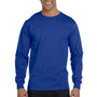 Hanes Mens Beefy-T Long Sleeve Crewneck T-Shirt - Deep Royal Blue