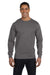 Hanes 5186 Mens Beefy-T Long Sleeve Crewneck T-Shirt Smoke Grey Front