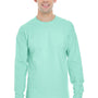 Hanes Mens Beefy-T Long Sleeve Crewneck T-Shirt - Clean Mint Green