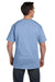 Hanes 5190P Mens Beefy-T Short Sleeve Crewneck T-Shirt w/ Pocket Light Blue Back