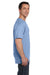 Hanes 5190P Mens Beefy-T Short Sleeve Crewneck T-Shirt w/ Pocket Light Blue Side