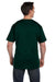 Hanes 5190P Mens Beefy-T Short Sleeve Crewneck T-Shirt w/ Pocket Forest Green Back