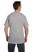 Hanes 5190P Mens Beefy-T Short Sleeve Crewneck T-Shirt w/ Pocket Light Steel Grey Back