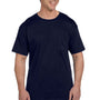 Hanes Mens Beefy-T Short Sleeve Crewneck T-Shirt w/ Pocket - Navy Blue