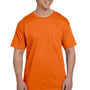 Hanes Mens Beefy-T Short Sleeve Crewneck T-Shirt w/ Pocket - Orange