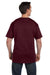 Hanes 5190P Mens Beefy-T Short Sleeve Crewneck T-Shirt w/ Pocket Maroon Back