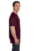 Hanes 5190P Mens Beefy-T Short Sleeve Crewneck T-Shirt w/ Pocket Maroon Side