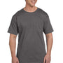 Hanes Mens Beefy-T Short Sleeve Crewneck T-Shirt w/ Pocket - Smoke Grey
