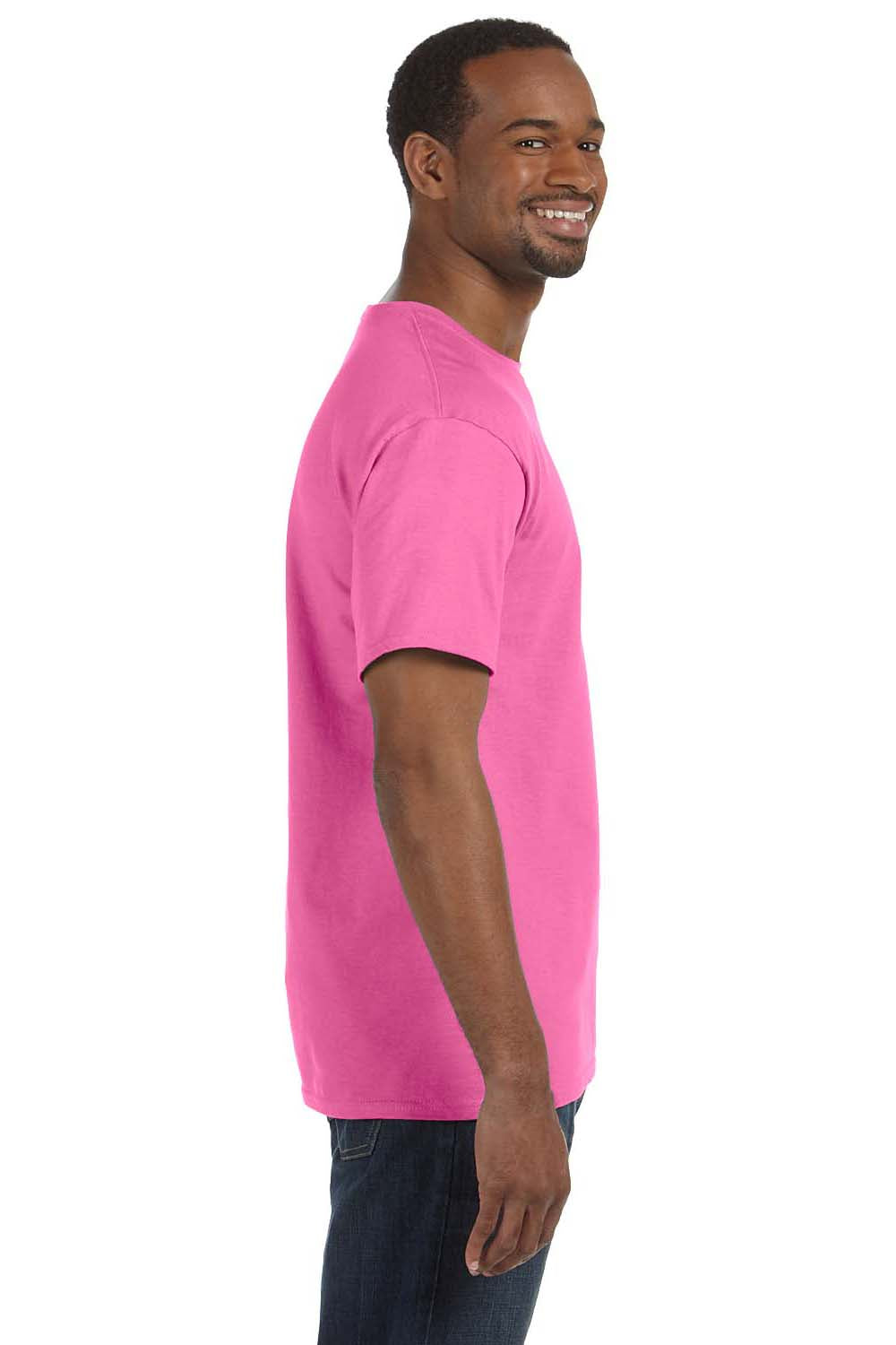 Hanes 5250T Mens ComfortSoft Short Sleeve Crewneck T-Shirt Pink Side