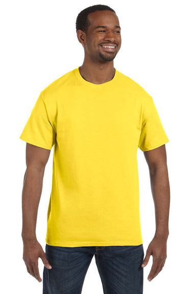 Hanes 5250T Mens ComfortSoft Short Sleeve Crewneck T-Shirt Yellow Front