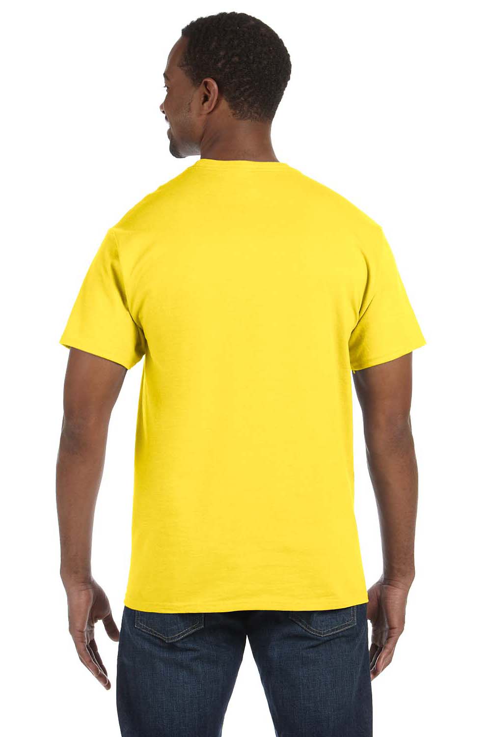 Hanes 5250T Mens ComfortSoft Short Sleeve Crewneck T-Shirt Yellow Back