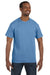 Hanes 5250T Mens ComfortSoft Short Sleeve Crewneck T-Shirt Carolina Blue Front