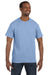 Hanes 5250T Mens ComfortSoft Short Sleeve Crewneck T-Shirt Light Blue Front