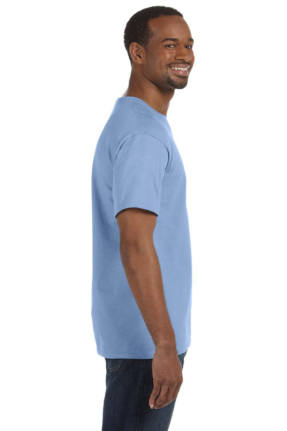 Hanes 5250T Mens ComfortSoft Short Sleeve Crewneck T-Shirt Light Blue Side