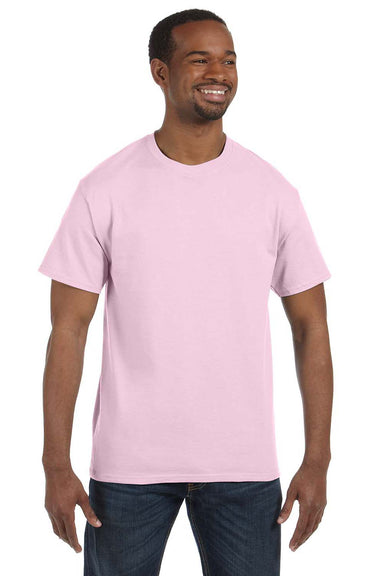 Hanes 5250T Mens ComfortSoft Short Sleeve Crewneck T-Shirt Pale Pink Front