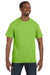 Hanes 5250T Mens ComfortSoft Short Sleeve Crewneck T-Shirt Lime Green Front