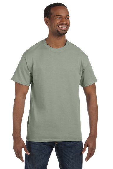 Hanes 5250T Mens ComfortSoft Short Sleeve Crewneck T-Shirt Stonewashed Green Front