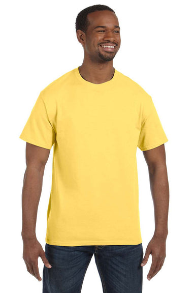 Hanes 5250T Mens ComfortSoft Short Sleeve Crewneck T-Shirt Daffodil Yellow Front
