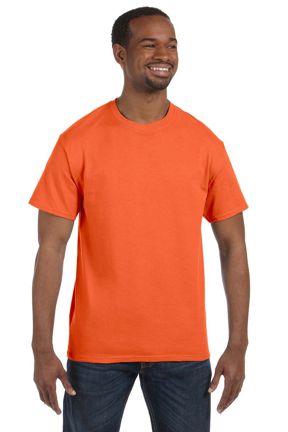 Hanes 5250T Mens ComfortSoft Short Sleeve Crewneck T-Shirt Athletic Orange Front