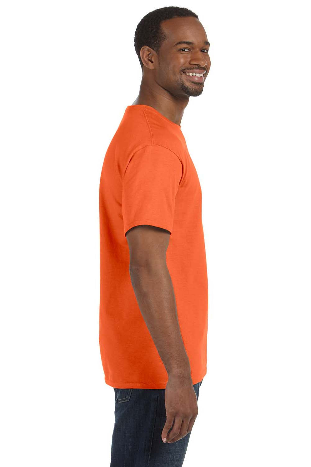 Hanes 5250T Mens ComfortSoft Short Sleeve Crewneck T-Shirt Athletic Orange Side